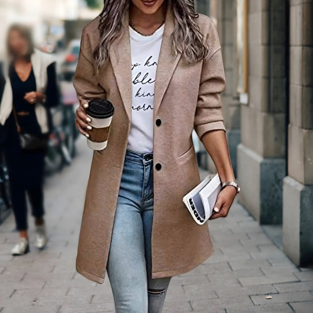 Casual Long Blazer Coat for Women