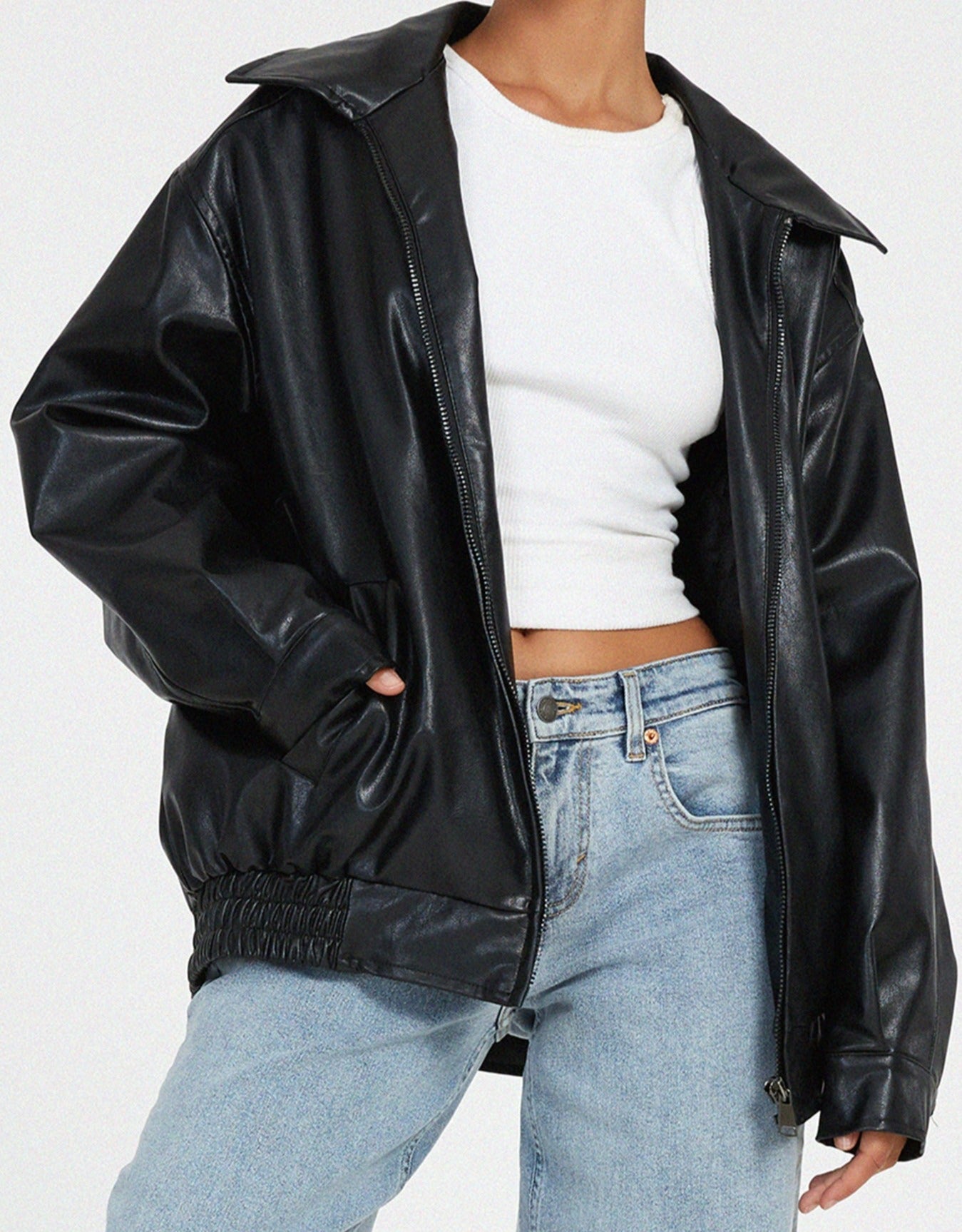 Olivia - Women's Oversized Loose Leather Jacket