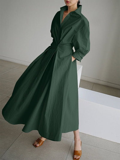 Jessica - Elegant Maxi Shirt Dress