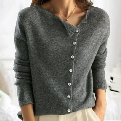 Ammy - buttoned Grey Women's sweater