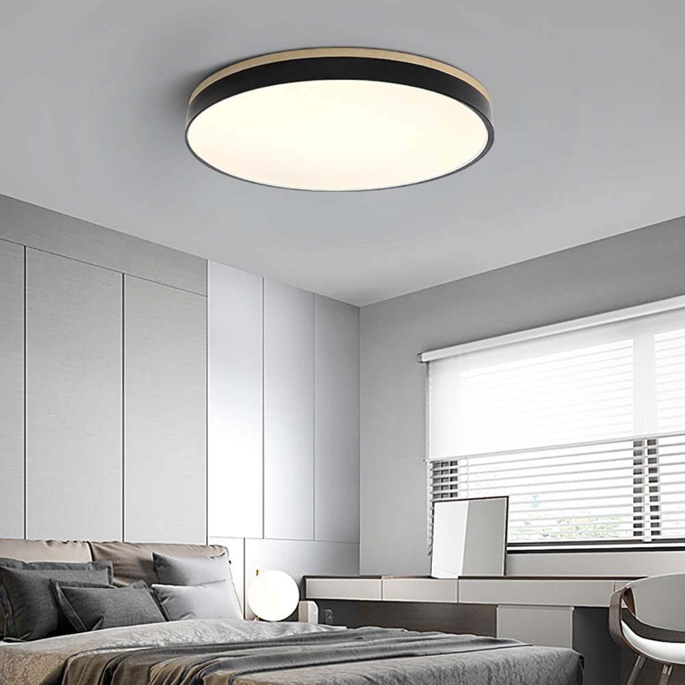 Wooden Round Shape Flush Ceiling Lights For Living Room