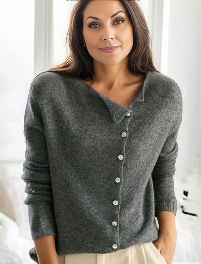 Ammy - buttoned Grey Women's sweater