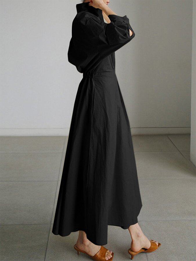 Jessica - Elegant Maxi Shirt Dress