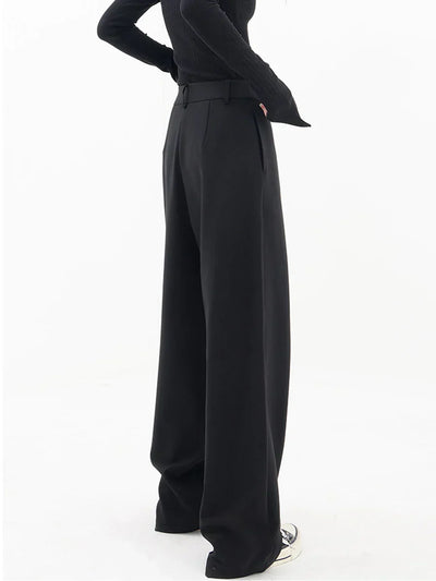 Freya - layered button wide leg pants for women