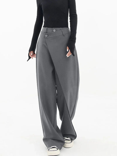 Freya - layered button wide leg pants for women