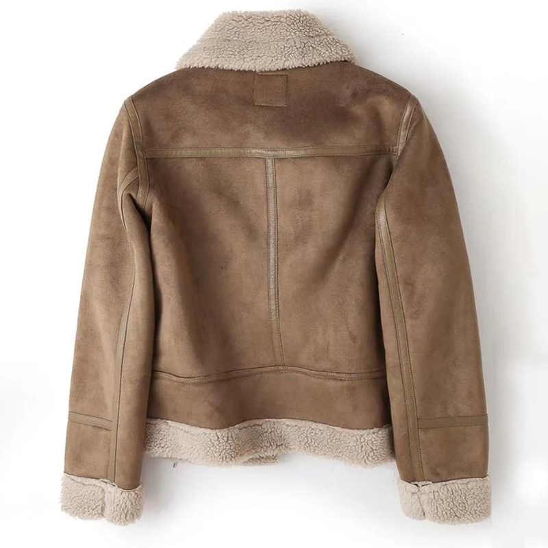 Tough Leather Jacket with Soft Sherpa Lining - Lizzy