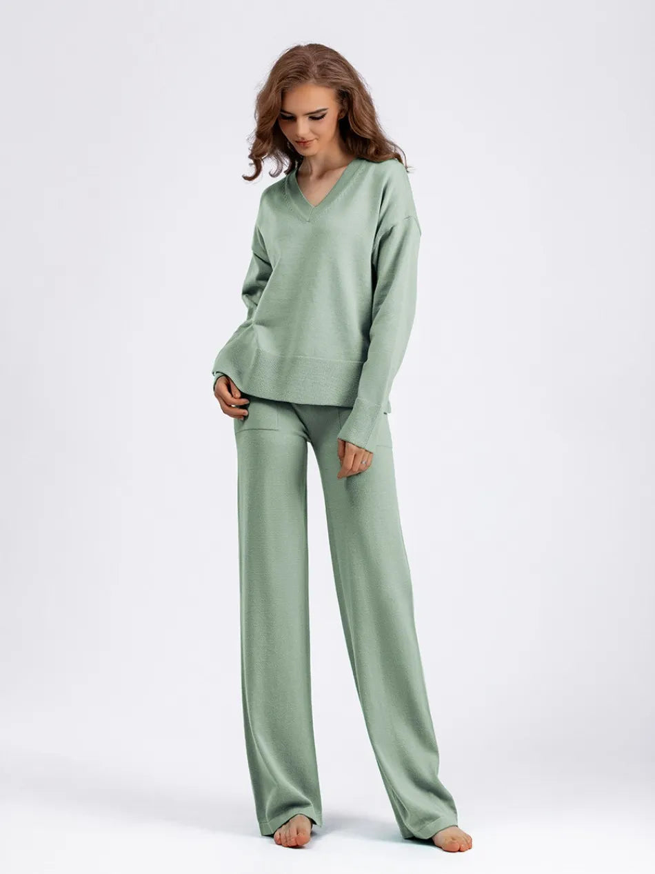 Cozy Knitted Two-Piece Set For Women - Lana