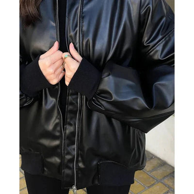 Eliza - loose leather women's jacket