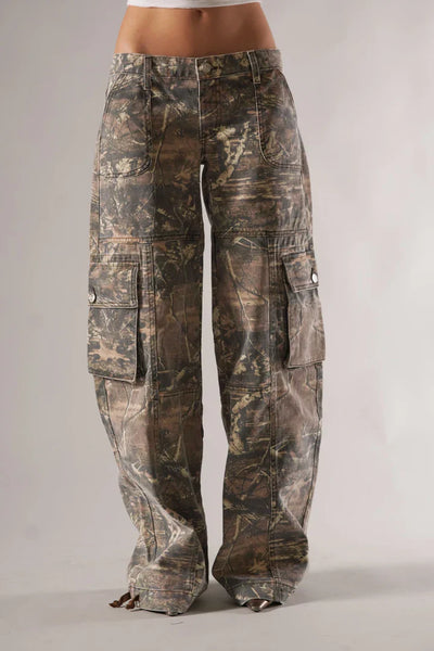 Daisy - camouflage wide leg cargo pants