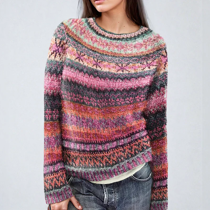 Grace - Colorful Striped Knitted Women's Sweater