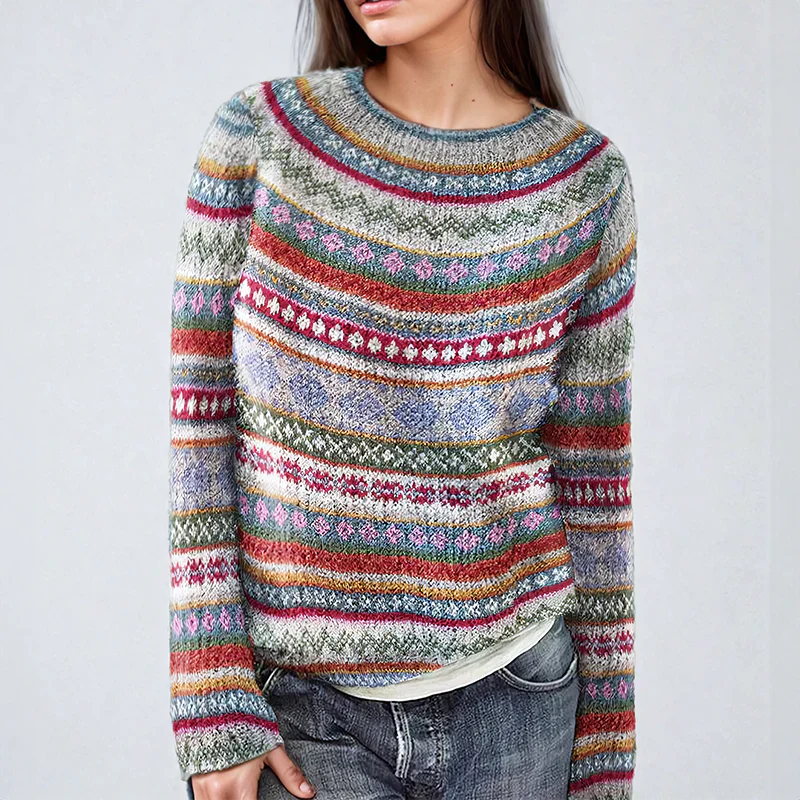 Grace - Colorful Striped Knitted Women's Sweater