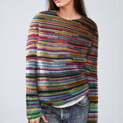 Grace - Colorful Striped Knitted Women's Sweater