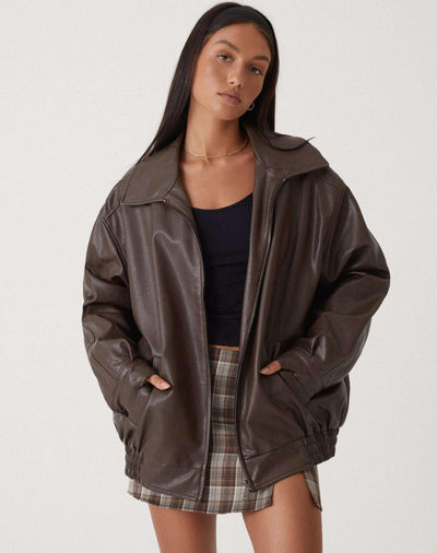 Olivia - Women's Oversized Loose Leather Jacket